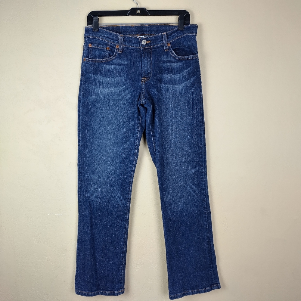 Lucky Brand Dark Flight Jeans Women Size 28 Mid-Rise Straight 98% Cotton Denim‎